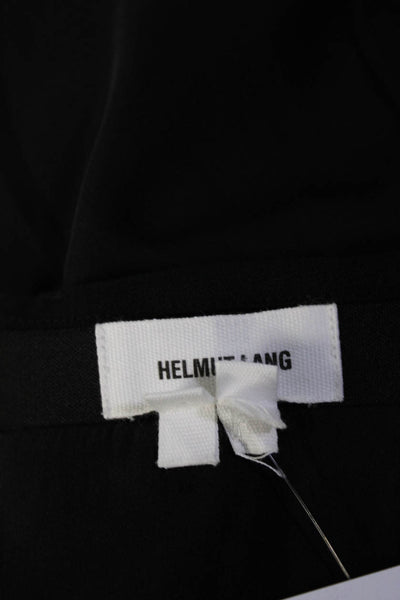Helmut Lang Women's Wool Blend Zip Pocket Knee Length Pencil Skirt Black Size 8