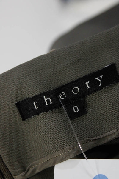 Theory Women's Zip A-Lined Pockets Mini Skirt Gray Size 0