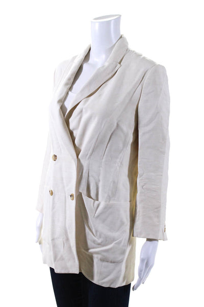 The Row Womens Two Button Pointed Lapel Blazer Jacket White Size 4