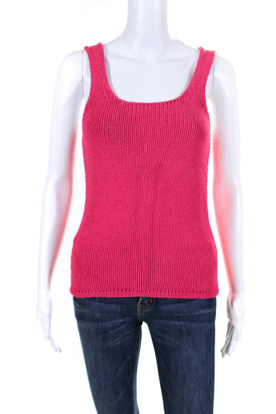 Kors Michael Kors Women's V-Neck Sleeveless Knit Sweater Blouse Pink Size M