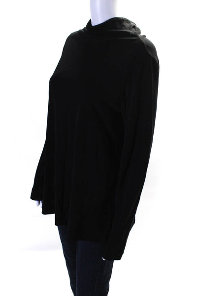 Max Studio Women's Mock Neck Long Sleeves Tunic Blouse Black Size S