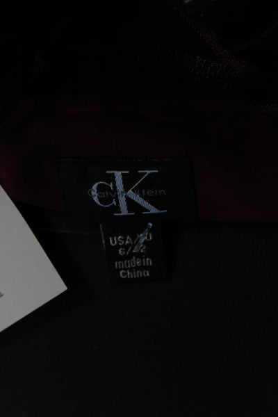 Calvin Klein Women's Square Neck Spaghetti Straps Blouse Red Size 6