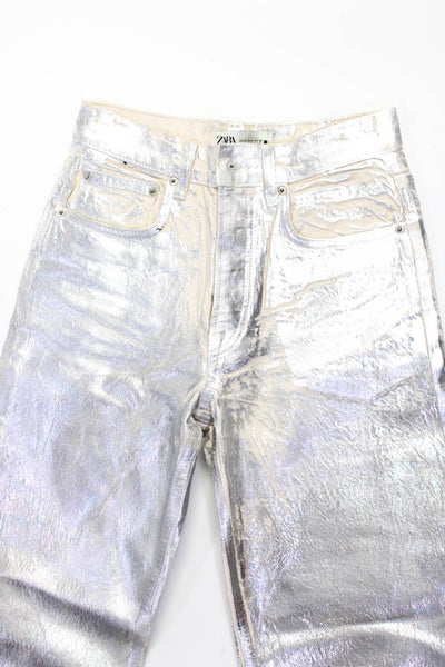 NA-KD Women's Pants Jeans Tailoring Shorts Black Blue Silver Size S M 4 Lot 3