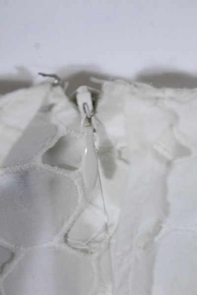 Cynthia Steffe Womens Cotton Cut Out Off The Shoulder Mini Dress White Size 4