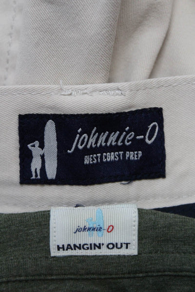Johnnie-o Mens Collar Short Sleeves Polo Shirt Stripe Size S Khaki Pant 32 Lot 2