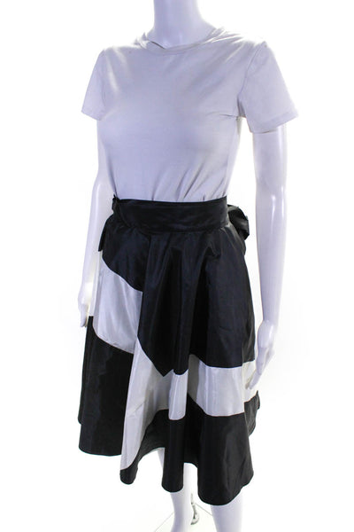 Toccin Womens A Line Wrap Skirt Black White Size Medium