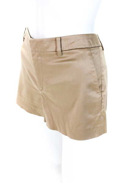 Theyskens Theory Womens Mid Rise Flat Front Chinos Khaki Shorts Brown Size 4