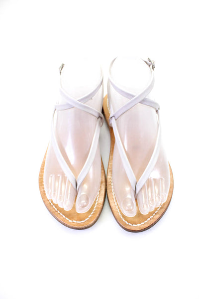 Kjaques St. Tropez Womens Leather Delta Slingback Sandals Beige Size 36 6