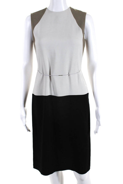 Francisco Costa For Calvin Klein Womens Sleeveless Dress Gray Black Size 0