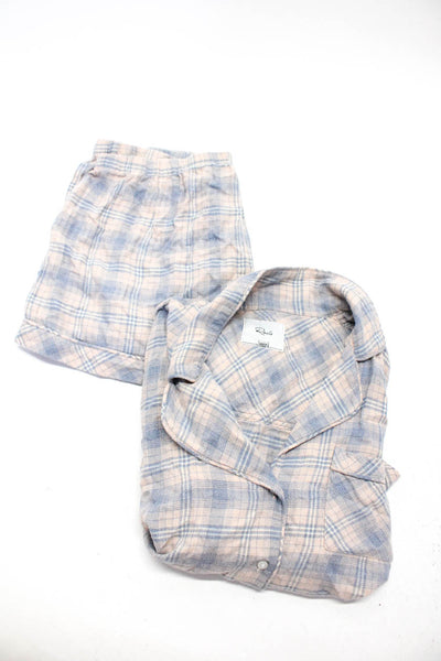 Rails Womens Plaid Pajama Set Pink Blue Cotton Size Medium