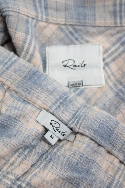 Rails Womens Plaid Pajama Set Pink Blue Cotton Size Medium