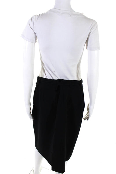 St. John Women's Wool Knee Length Belted Pencil Skirt Black Size 12
