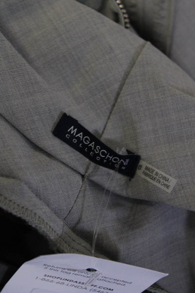 Magaschoni Women's Sleeveless Unlined V-Neck Pencil Midi Dress Gray Size 0