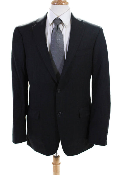 Hart Schaffer Marx Men's Long Sleeve Two-Button Lined Suit Blazer Black Size 42
