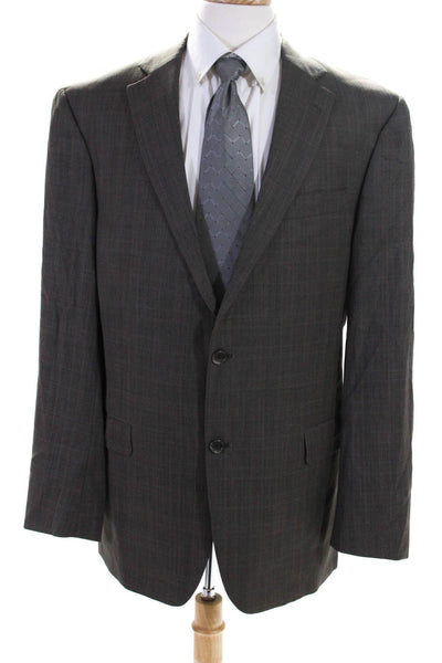 Hart Schaffer Marx Men's Two-Button Long Sleeve Lined Suit Blazer Brown Size 44