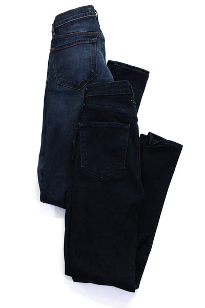 J Brand Womens High Rise Dark Wash Skinny Jeans Blue Denim Size 25 Lot 2