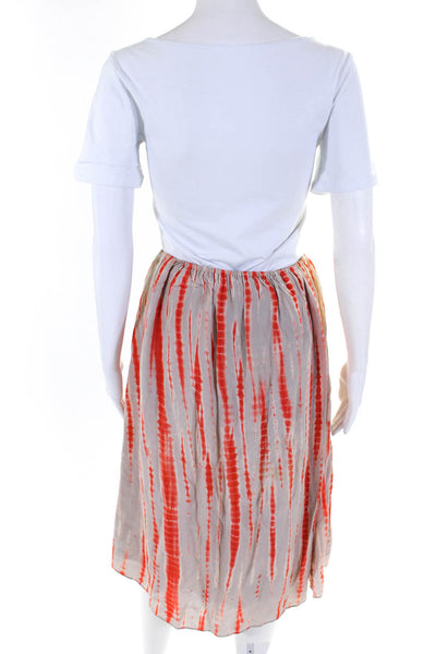 Pepin Women's Elastic Drawstring Waist Pockets Midi Skirt Tie Dye Size S