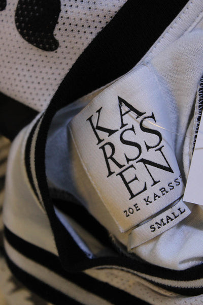 Karssen Zoe Karssen Womens Graphic Tres Bien Mesh Tank Top White Size Small