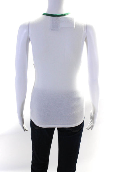 Karssen Zoe Karssen Womens Never Enough Split Neck Tank Top T Shirt White Small
