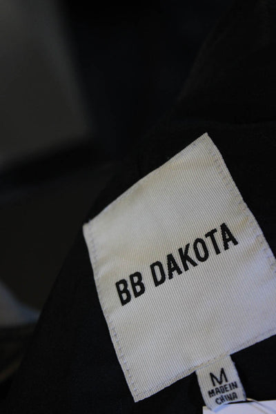 BB Dakota Womens Off Centered Zip Up Mid Length Jacket Coat Black Size M