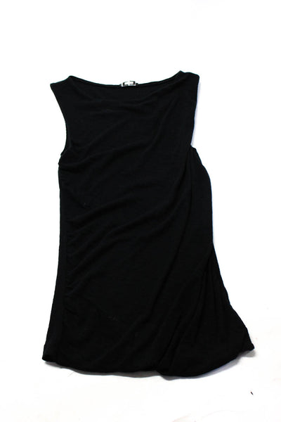 Theory Superdown Womens Wool Ruched Tank Top Dress Black White Size S XS Lot 2
