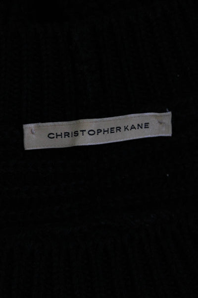 Christopher Kane Womens Crew Neck Snake Print Zip Trim Sweater Dress Black Large