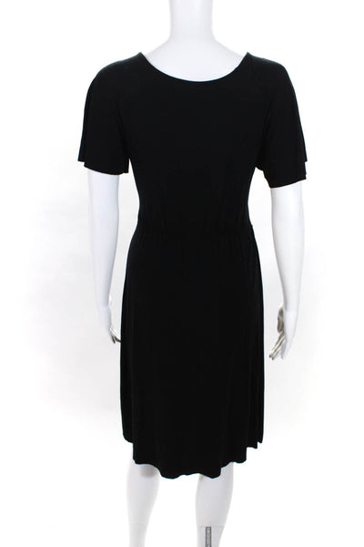 Michael Stars Womens V Neck Short Sleeve A Line Dress Black Size One Size