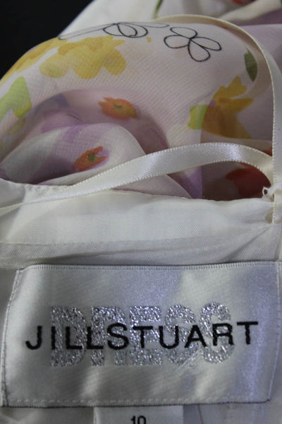 Jill Stuart Womens Floral Print Ruched Thin Strap Mini Dress Multicolor Size 10