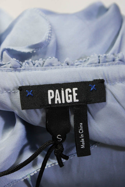 Paige Womens Long Sleve V Neck Boxy Lightweight Shirt Powder Blue Size Small