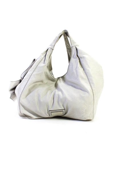 Valentino Garavani Womens Nuage Bow Faux Leather Hobo Shoulder Bag Handbag White