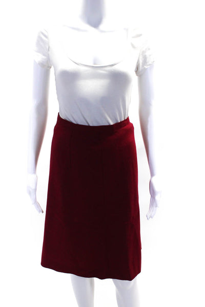 Emporio Armani Women's Zip A-Lined Unlined Midi Skirt Red Size 6