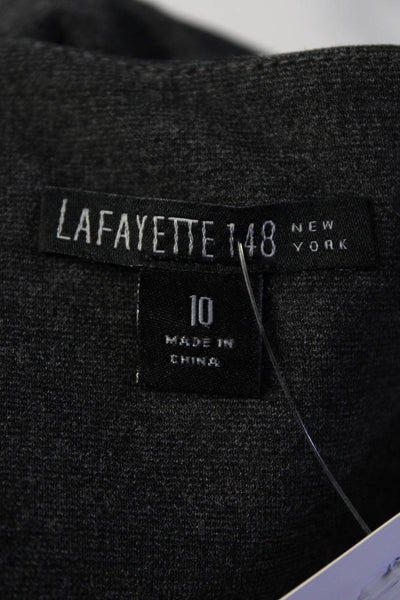 Lafayette 148 New York Womens Cap Sleeve Ponte Sheath Dress Gray Size 10
