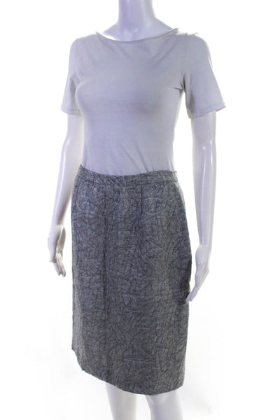 Mackie by Bob Mackie Womens Textured Woven Knee Length Pencil Skirt Gray Size 12