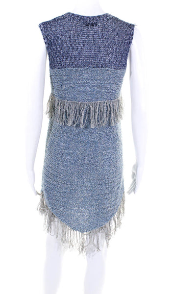 Bec & Bridge Womens Sleeveless Sweater Dress Blue Cotton Size 2