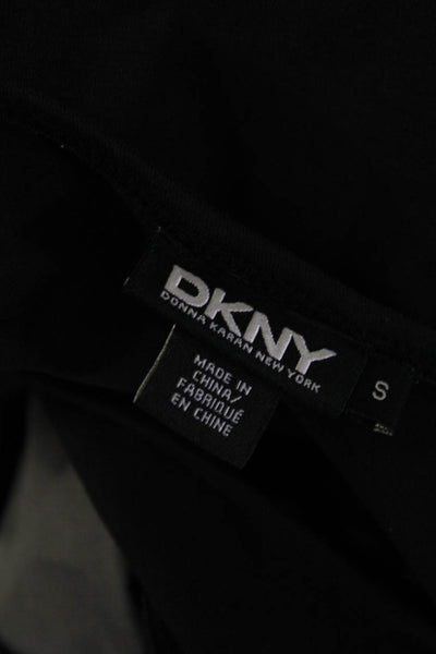 DKNY Womens Sleeveless Pleated A Line Dress Black Gray Cotton Size Small