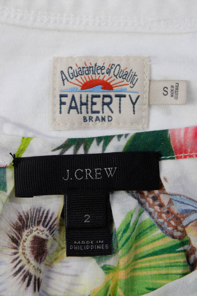 J Crew Faherty Brand Womens Blouse Top T-Shirt Green Size 2 S Lot 2