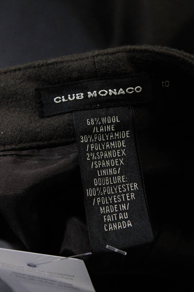 Club Monaco Women's Wool Straight Leg Workwear Trousers Brown Size 10