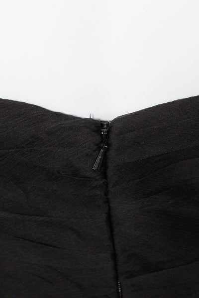 Amsale Women's Silk Formal Sweetheart Spaghetti Strap Maxi Gown Black Size 4