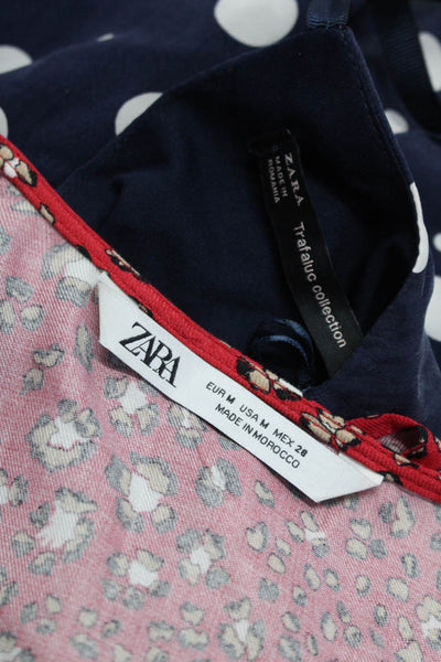 Zara Womens Polka Dot Spotted Drop Waist Midi Dress Size Medium Large Lot 2