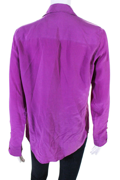 Equipment Women's Collar Long Sleeves Button Down Shirt Pink Size XS