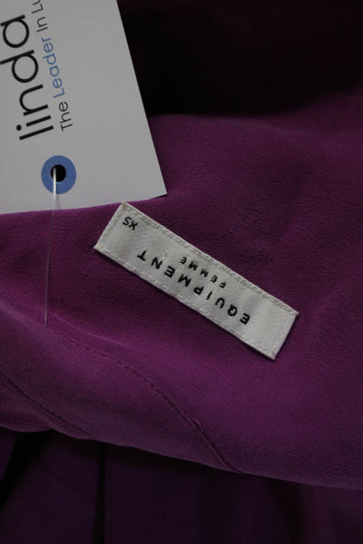 Equipment Women's Collar Long Sleeves Button Down Shirt Pink Size XS