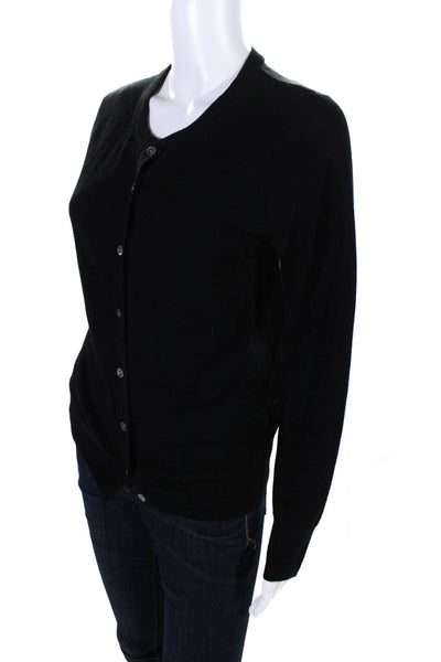 Equipment Womens Button Down Long Sleeves Embroider Sweater Cardigan Black Size