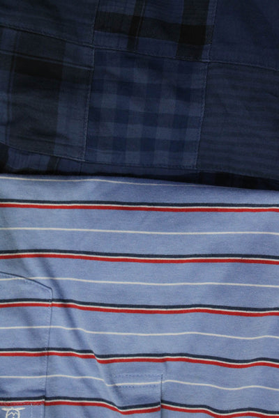 J Crew Grand Slam Mens Plaid Shorts Striped Polo Shirt Blue Size Large 35 Lot 2