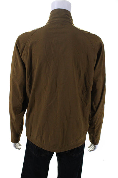 REI Mens Long Sleeve Front Zip Mock Neck Light Jacket Brown Size Large
