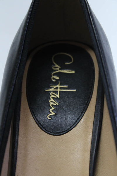 Cole Haan Womens Round Toe Nylon Cross Strap Pumps Black Leather Size 10B