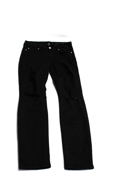 7 For All Mankind Women's Mid Rise Ankle Skinny Denim Jeans Black Size 28 Lot 2