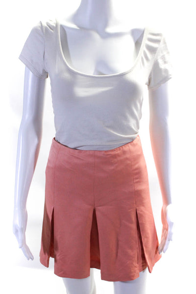 Ralph Lauren Collection Women's Lined Low Rise Mini Ruffle Skater Skirt Pink 4