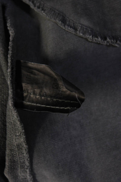 Baci Womens Cotton Denim Studded High Collar Distressed Edging Jacket Grey Size