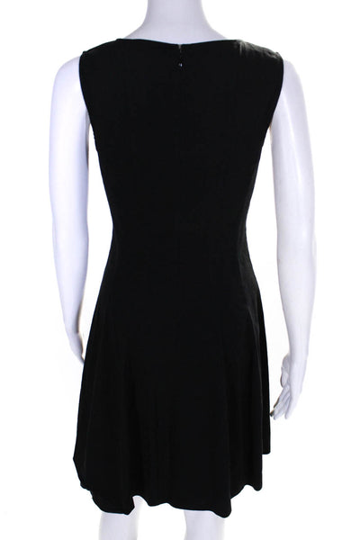Theory Womens A Line Zipper Round Neck Sleeveless Short Tank Dress Black Size 2