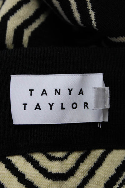 Tanya Taylor Womens Wrap Skirt Yellow Black Wool Size Extra Small